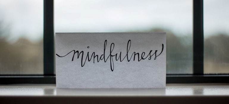Mindfulness written on white paper.