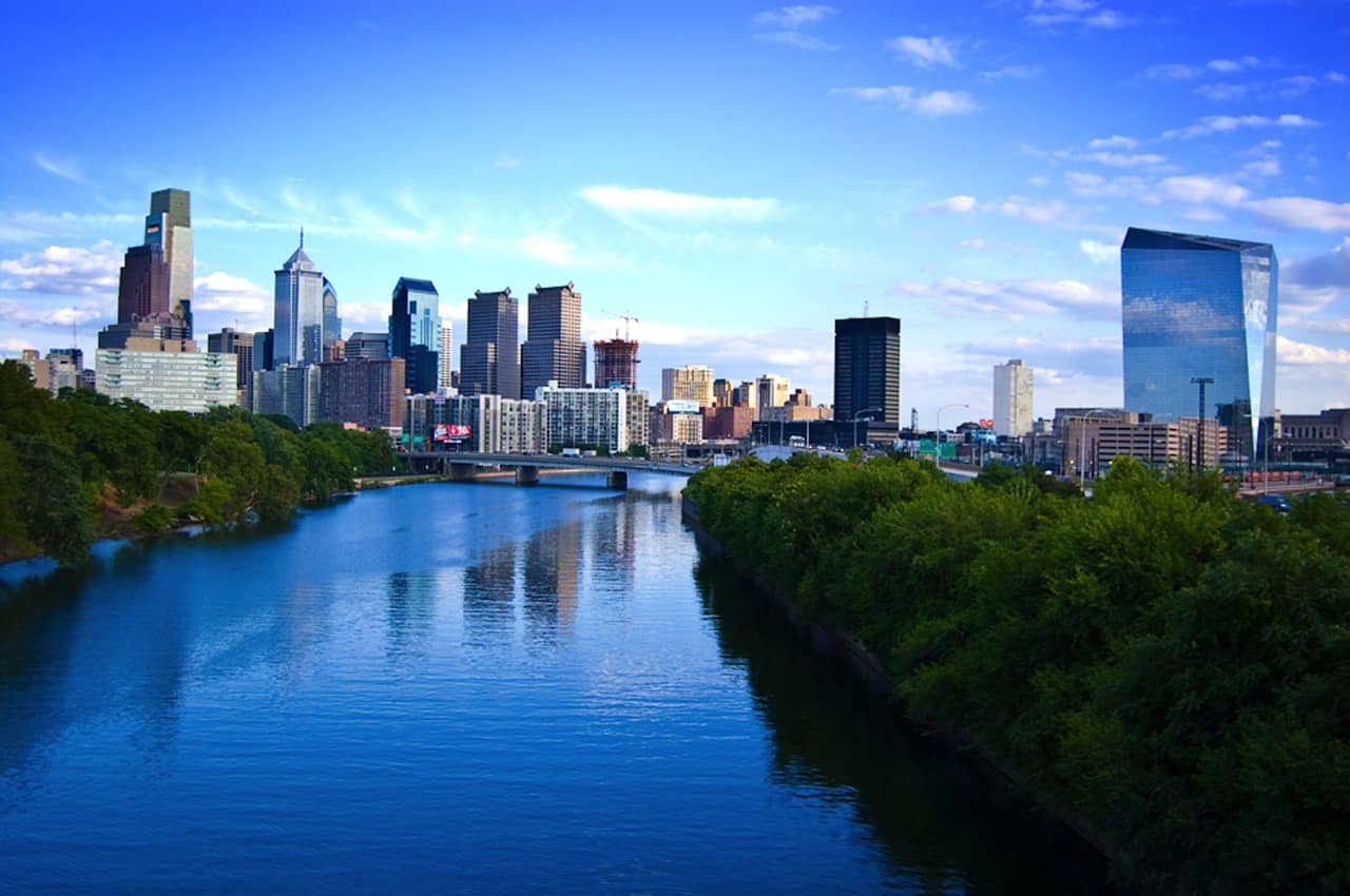 An aerial view of Philadelphia.