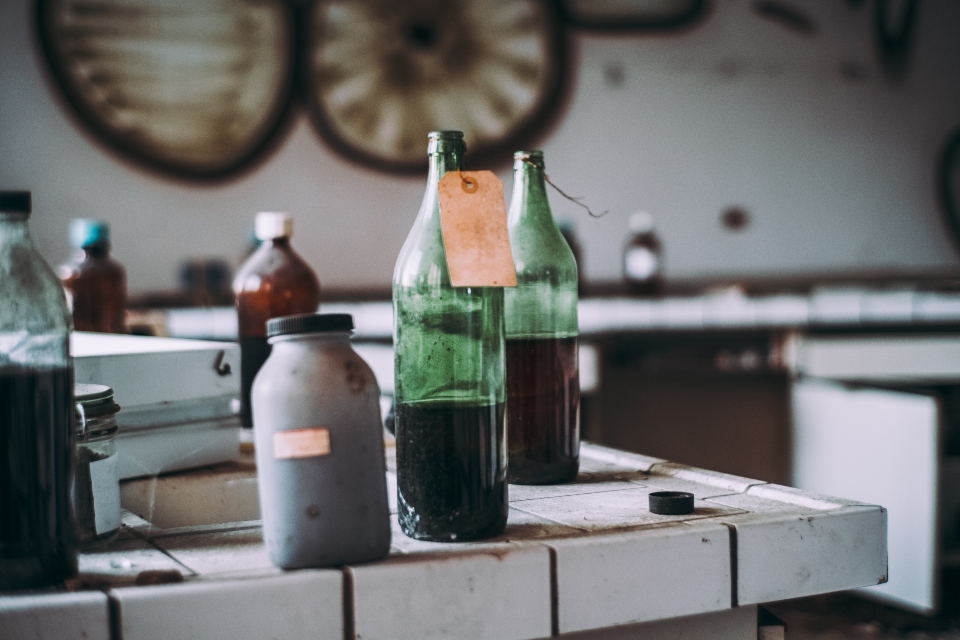 old bottles, showcasing the dangers of improper substance detoxification in PA