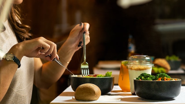 Woman eating a nutritious meal