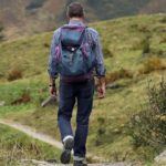 A man hiking in nature.