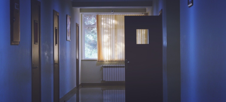a corridor in the hospital 