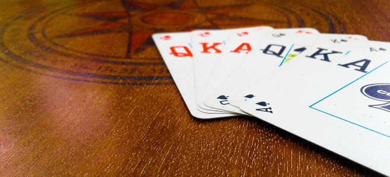 several playing cards