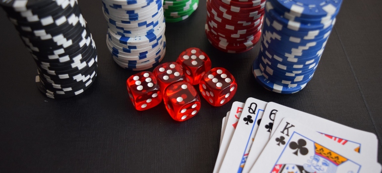 cards, dice, and poker chips