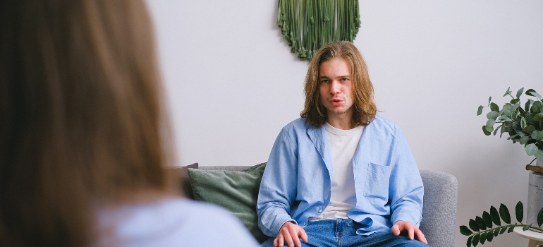 person undergoing a therapy session
