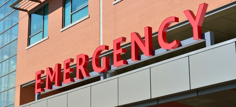 Emergency sign on a hospital
