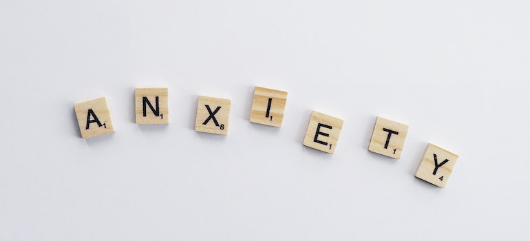 The word anxiety written with wooden letters