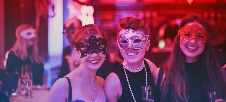 women having fun at a sober Halloween party