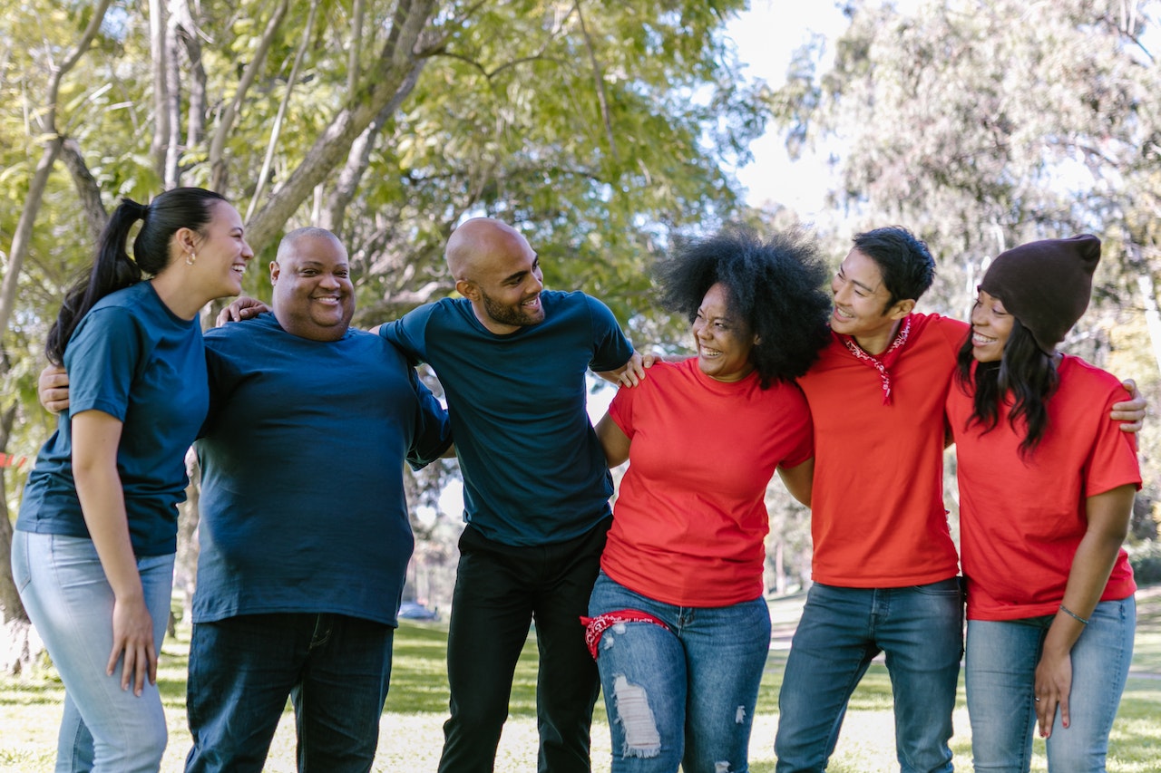 A group of people hugging