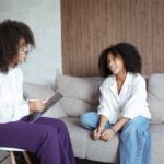 A therapist and a patient talking