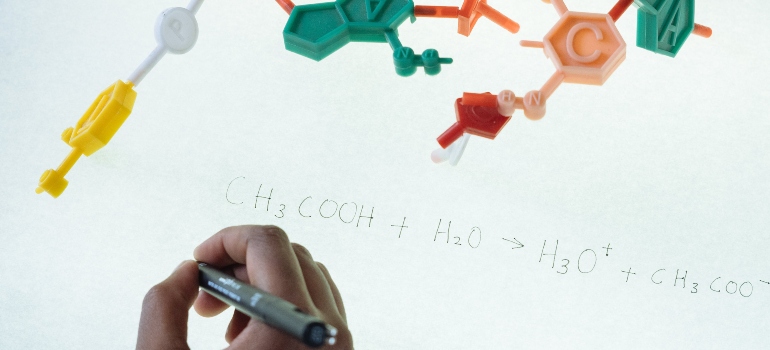 A formula written on a paper.