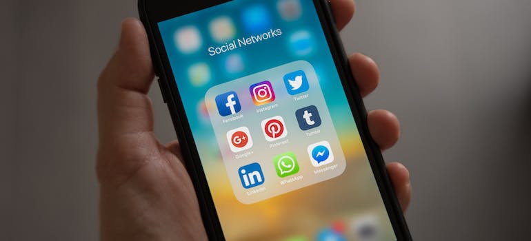 social media apps on a phone screen