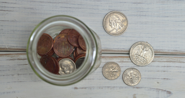 a jar of coins