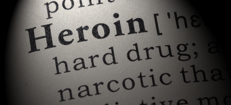 A dictionary entry for "heroin" 