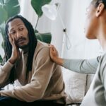 a man talking with a therapist