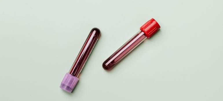 two blood samples in tubes