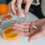 A white pill on a palm
