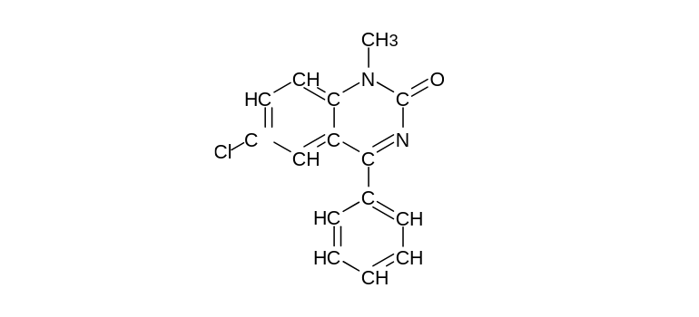 A chemical drawing of Valium 