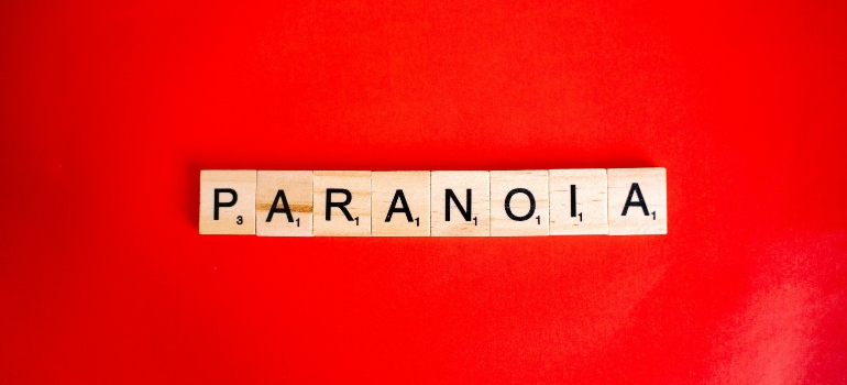 Scrabble letters spelling Paranoia