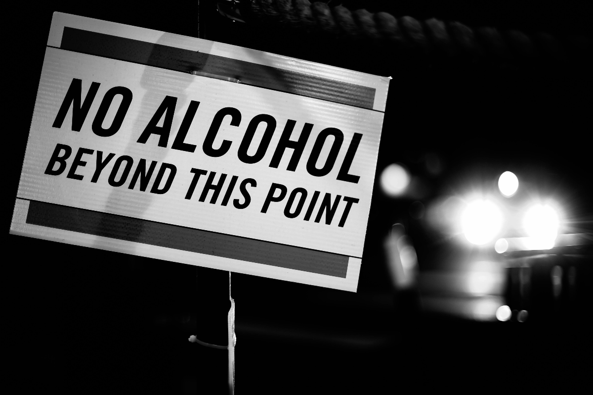 No Alcohol beyond this point sign