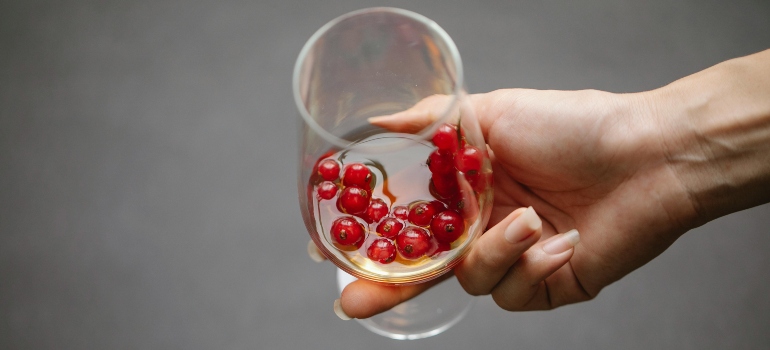 A beverage in a glass