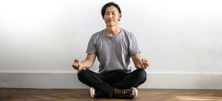 A man meditating