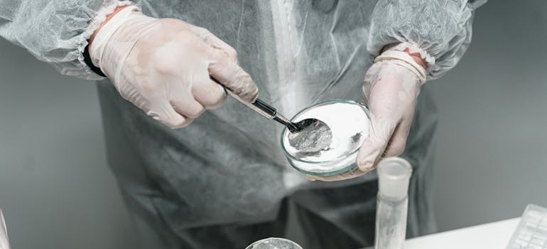 An image of a man making pink cocaine