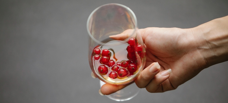 A drink in a glass