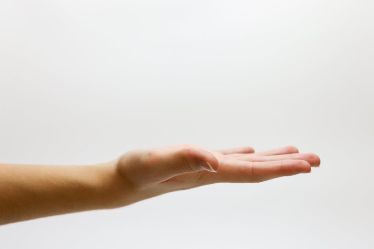 Hand on a white background