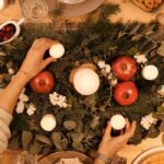 Table set for a holiday meal.
