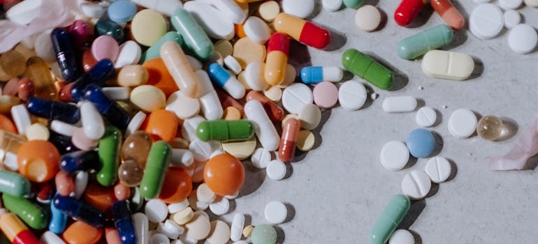 Colorful pills representing Fentanyl mixed with Xylazine.