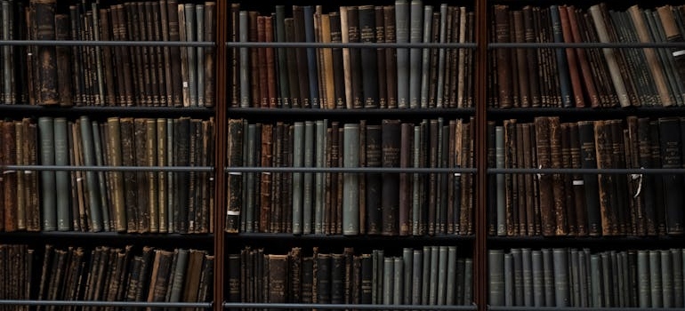 Best stress management books on shelves.