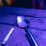Fish scale cocaine on a spoon.