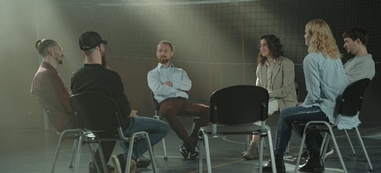 People in a support group talking about can you force someone into rehab.