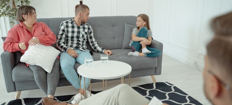 Family in therapy talking about can a relationship survive addiction.