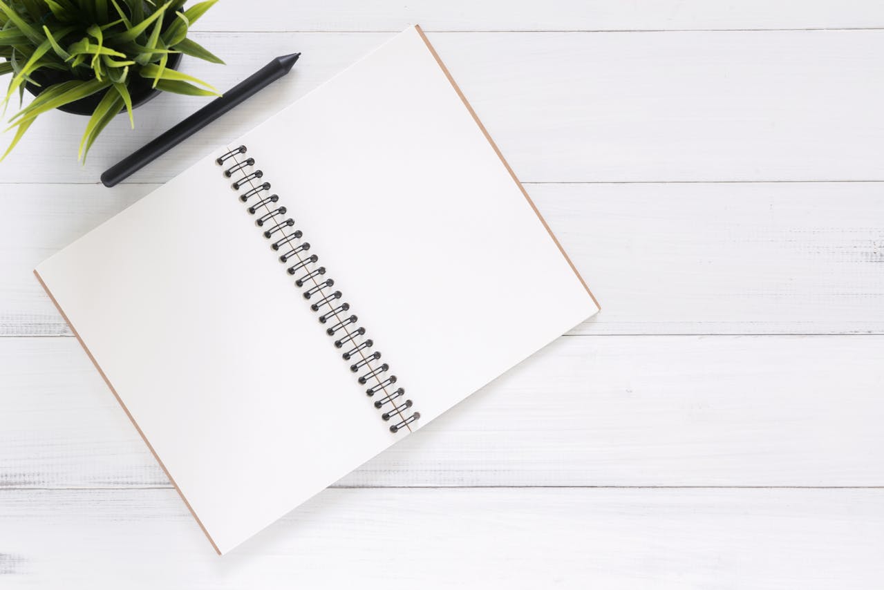 Open notebook with a relapse prevention plan in it.
