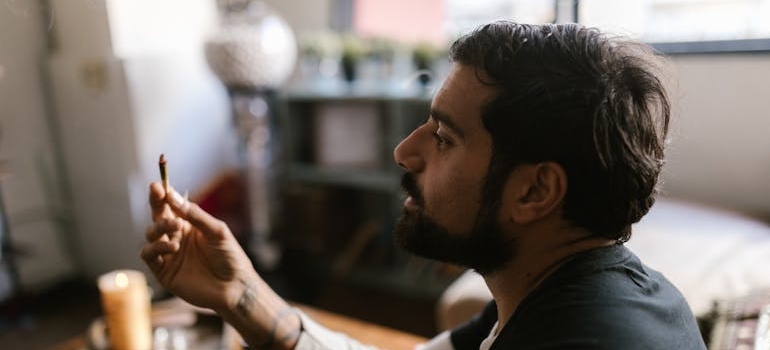 Man setting limits around marijuana use.