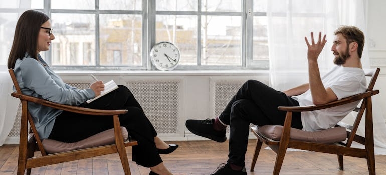 Man talking about how to deal with isolation and loneliness with his therapist.