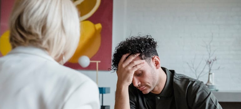 Therapist talking about how addiction changes the brain to a client.