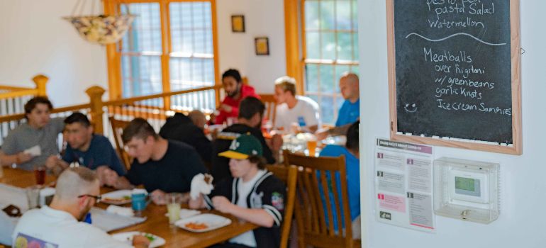 Little Creek patients during lunch