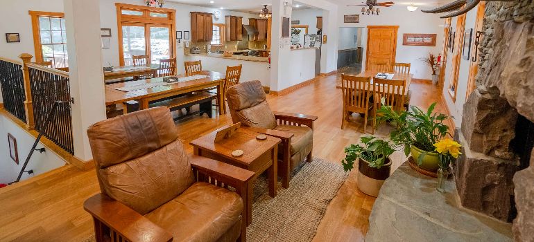 A look at the living room at the little creek lodge