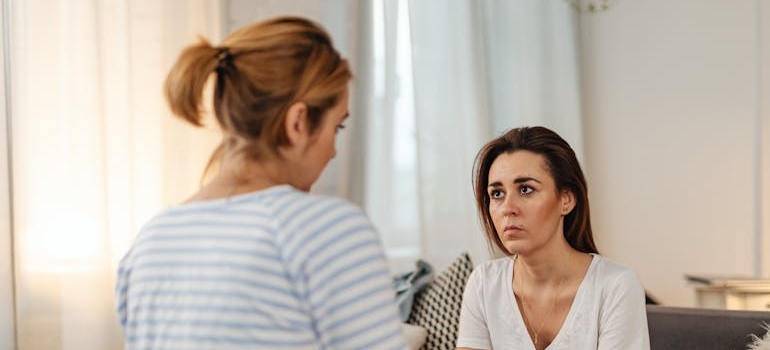 Two women having an honest conversation.