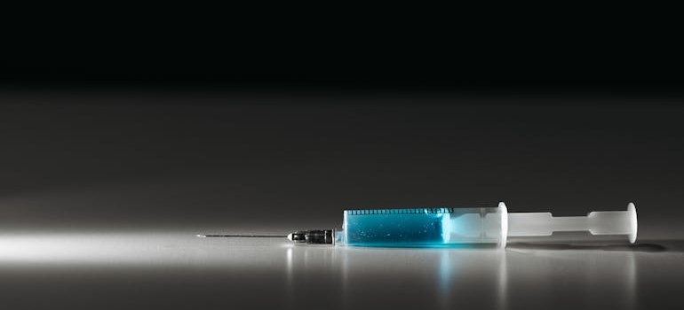 Syringe filled with liquid fentanyl.