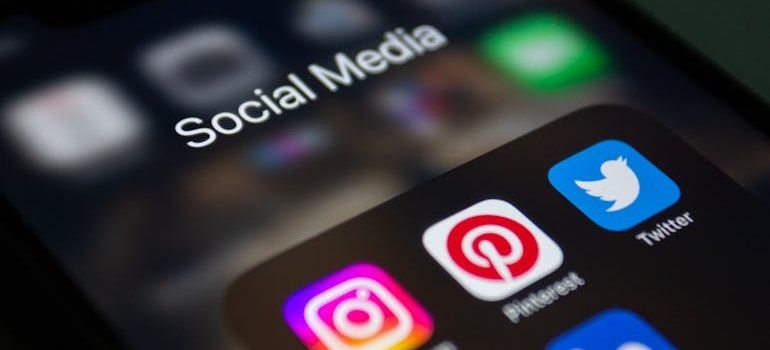 Social media apps on a phone.