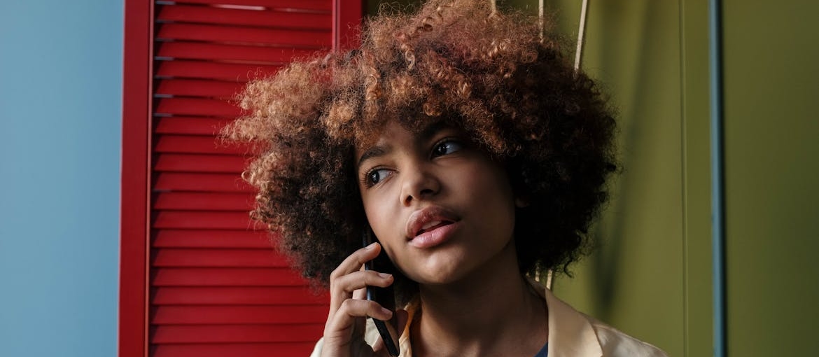 Woman making a phone call.