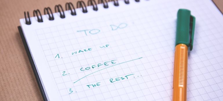 To do list written in a notebook.